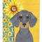 Edge Collections - 28" X 40" - Blue - Summer Sunflowers Dachshund - 1 Piece